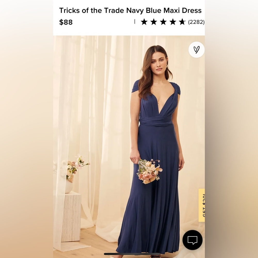 Lulus Tricks of the trade navy maxi dress small